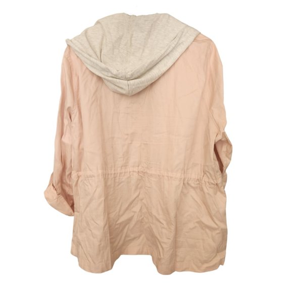 Torrid Plus Size Pastel Pink Spring Jacket with Sewn-in Faux Hoodie Size 2 - Picture 4 of 5